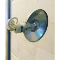 Vintage industriele Concord Lytespan lichtrail op stalen voet